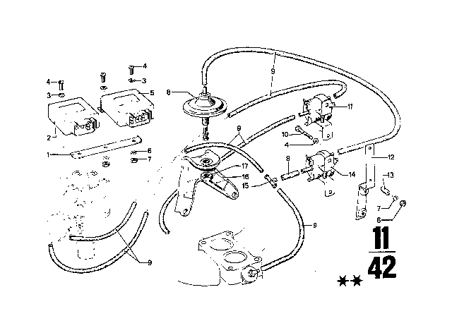 1973 BMW 3.0CS Vacuum Control Diagram 1