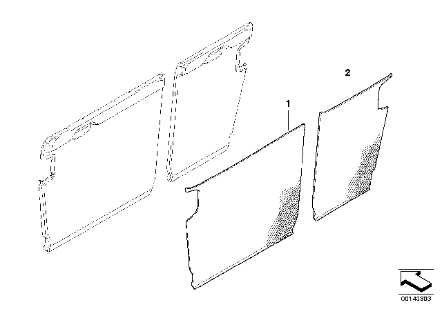 2008 BMW 328i Seat, Rear, Backrest Trims Diagram