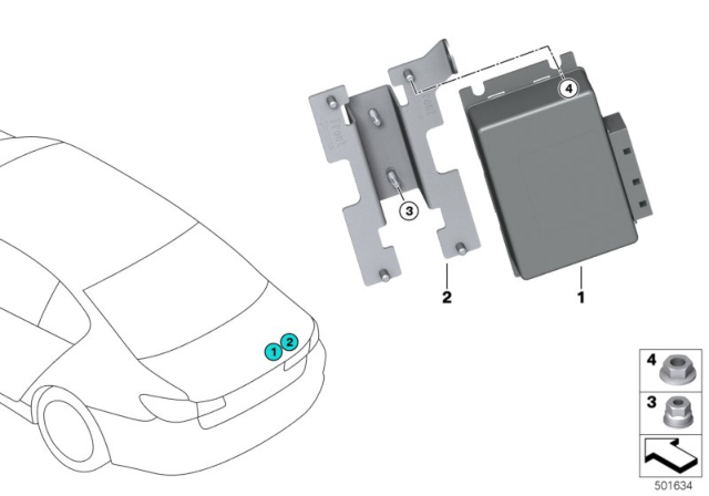 2019 BMW M2 Control Unit, Regulated Differential. Lock Diagram for 61358092583