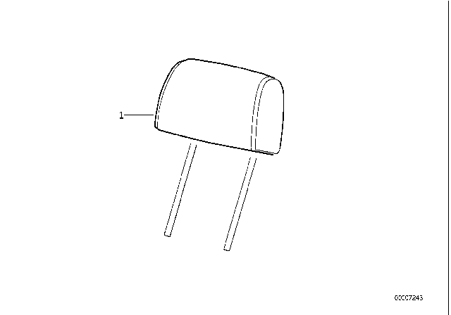 1995 BMW 325i Seat, Front, Head Restraint Diagram 1