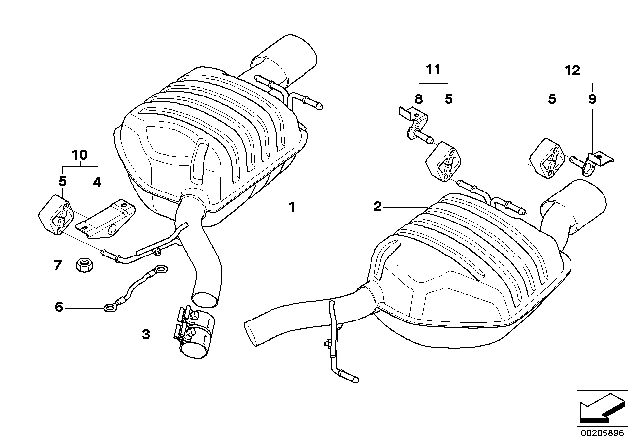 2010 BMW 650i Exhaust System Diagram