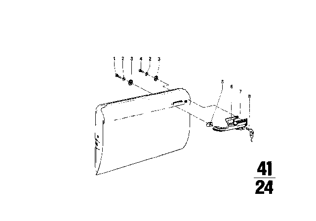 1967 BMW 1602 Front Door Control / Door Lock Diagram 3