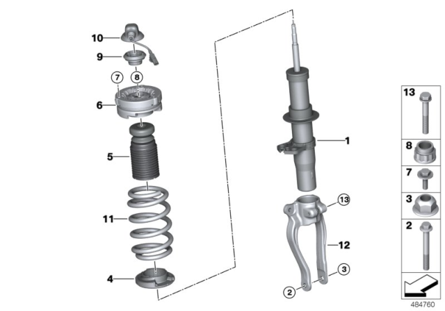 2018 BMW M5 Additional Damper W/ Prot. Tube, Front Diagram for 31337856905