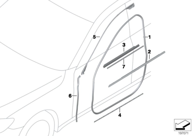 2014 BMW 740Li Trims And Seals, Door Diagram 2