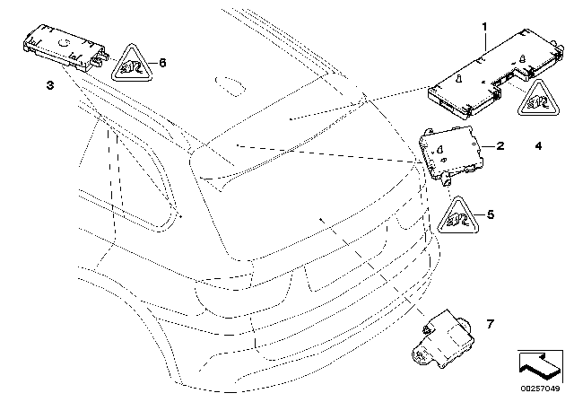 2008 BMW X5 Single Parts For Antenna-Diversity Diagram