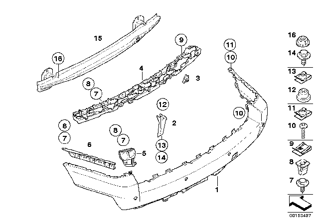 2010 BMW X3 Panel, Bumper, Primed, Rear Diagram for 51123423777