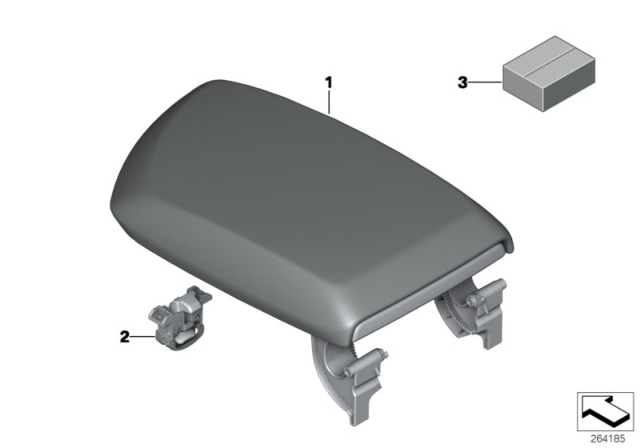 2018 BMW 230i xDrive Centre Arm Rest, Leather Diagram for 51169285120