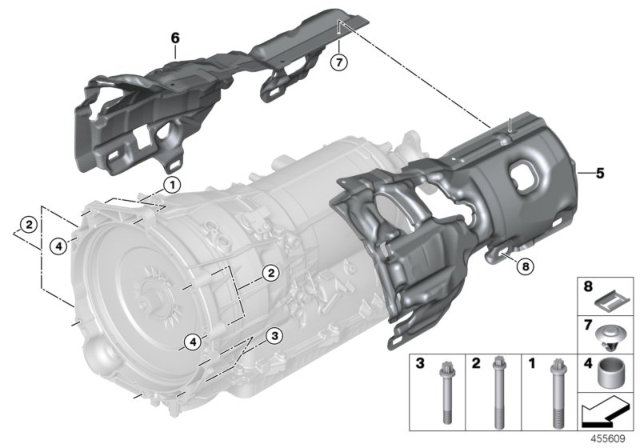 2019 BMW 740e xDrive Transmission Mounting Diagram