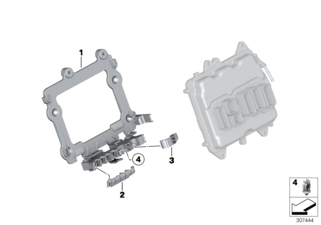 2016 BMW M5 Bracket, Control Unit Diagram