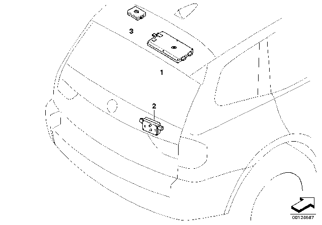 2005 BMW X3 Antenna Amplifier, Diversity Diagram for 65203402524