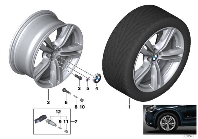 2018 BMW X5 BMW LA Wheel, M Double Spoke Diagram 2