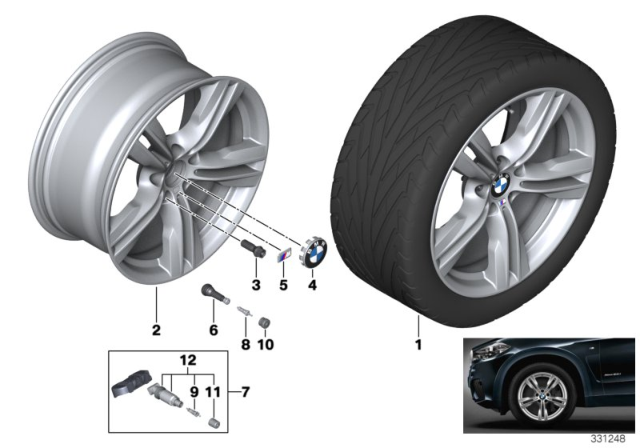 2018 BMW X5 Light Alloy Rim Diagram for 36117846786