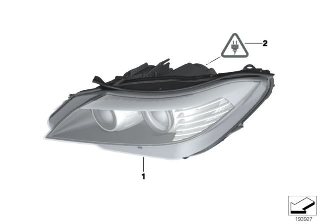 2014 BMW Z4 Left Headlight Diagram for 63127228867