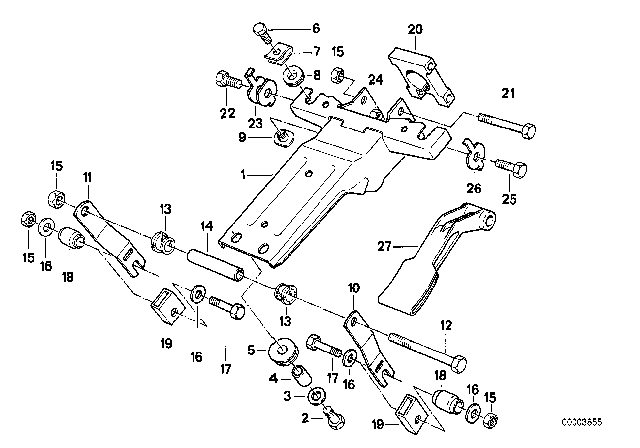 1990 BMW 750iL Hex Bolt Diagram for 32311156933