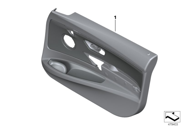 2018 BMW 330i GT xDrive Door Trim Panel Diagram