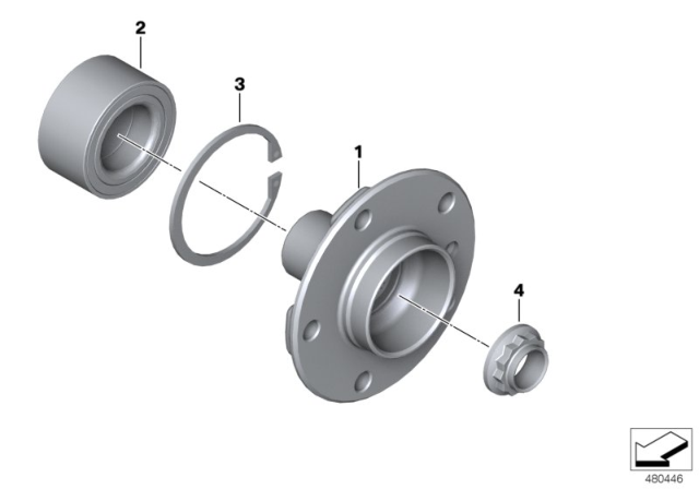 2018 BMW 330e Side Shaft/Wheel Bearings Diagram