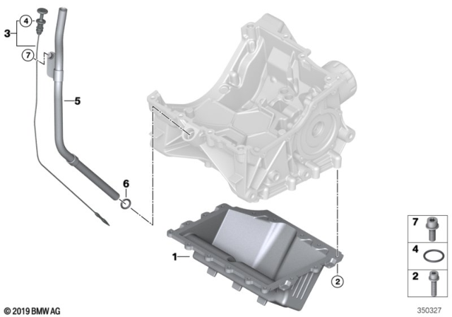 2020 BMW i3 Oil Pan / Oil Level Indicator Diagram