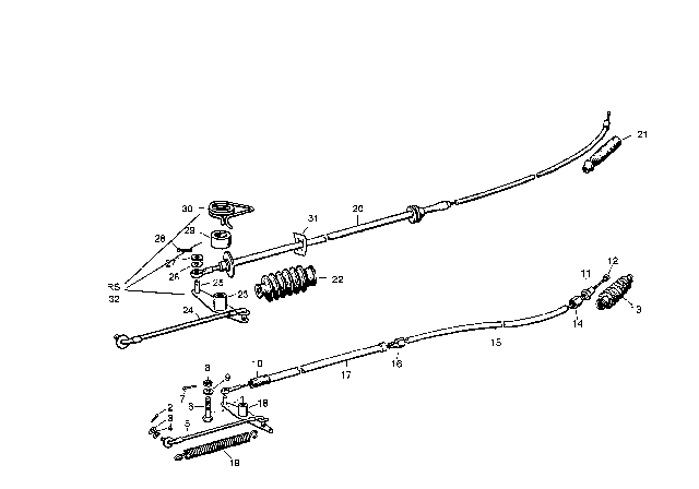 1956 BMW Isetta Accelerator Cable Diagram for 21524040531