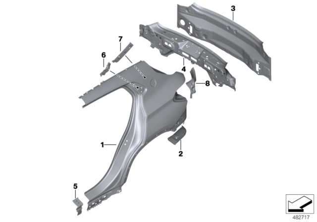 2019 BMW X2 Interior Tail Trim Diagram for 41007467369