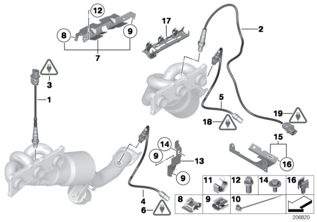 2006 BMW Z4 Oxygen Sensor Rear Diagram for 11787539137