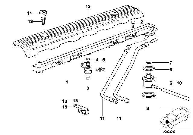 2000 BMW 528i Fuel Injector Diagram for 13641703819