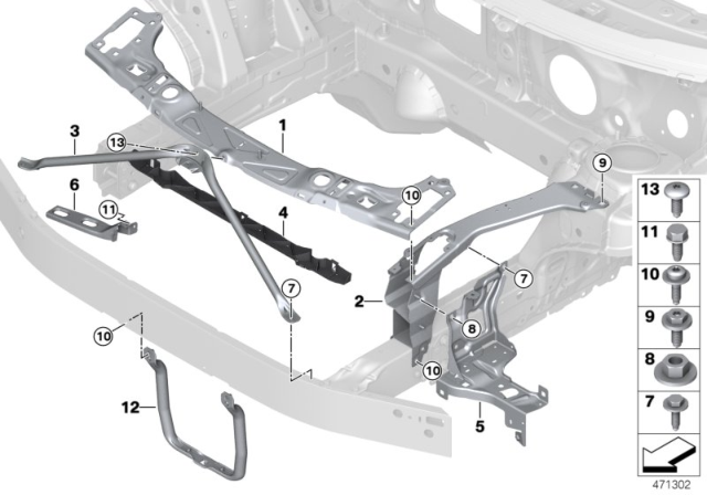 2018 BMW X1 Front Panel Diagram