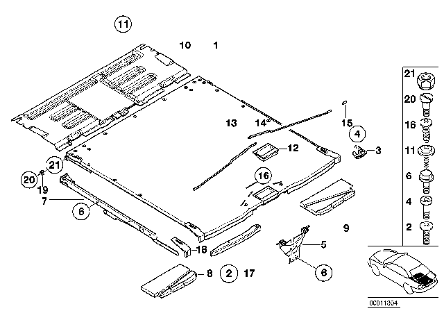 2000 BMW 540i LUGGAGE-COMPARTMENT FLOOR, E Diagram for 51478219099