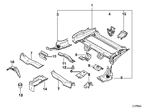 1999 BMW 318ti Rear Floor Parts Diagram