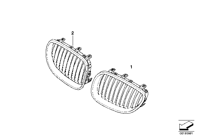 2006 BMW 525i Sedan(E60) Retrofitting For Ornamental Grille Diagram