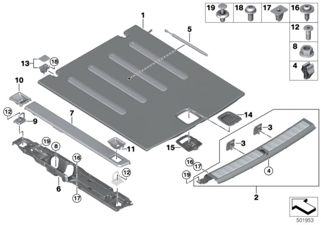 2020 BMW X6 COVER, FASTENING LOOP, REAR Diagram for 51477948945