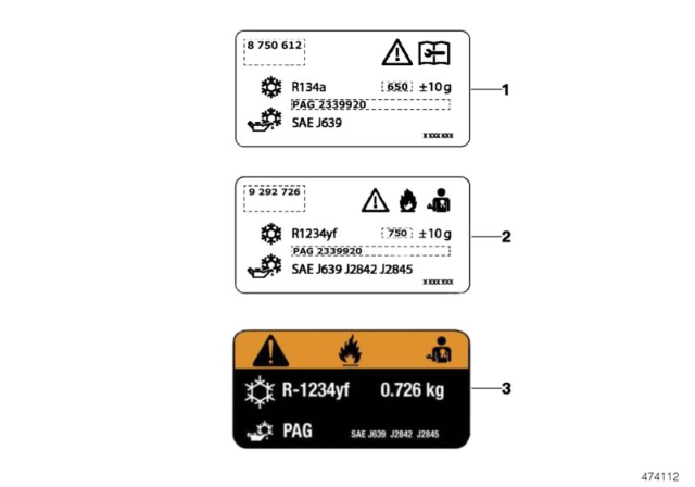 2018 BMW X5 Label, Coolant Diagram