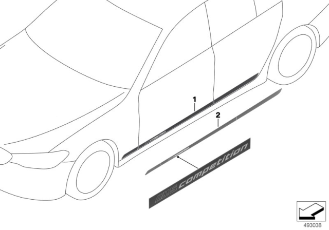 2018 BMW M5 Competition Wrapping Diagram