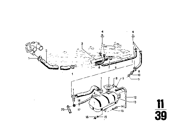 1970 BMW 2500 Cooling / Exhaust System Diagram 5