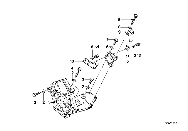 1985 BMW 524td Bracket Diagram for 13511279460