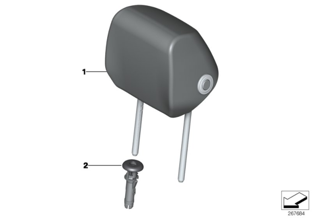 2012 BMW 328i Seat, Front, Head Restraint Diagram