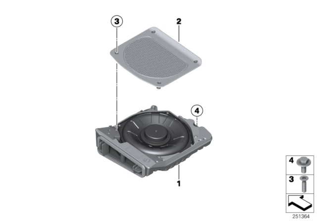 2016 BMW 328i Components Central Bass Diagram