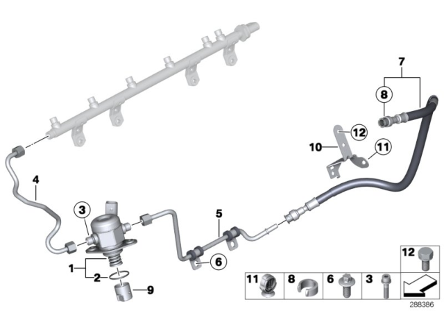 2013 BMW 535i xDrive High-Pressure Pump / Tubing Diagram 2