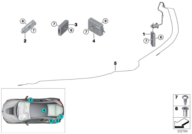 2019 BMW i8 Aerial Probe Diagram for 65209272872