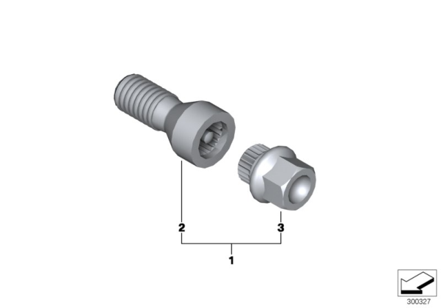 2018 BMW X5 Wheel Bolt Lock With Adaptor Diagram