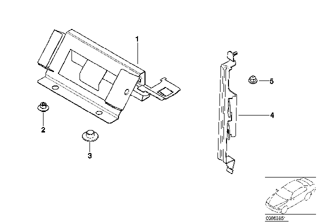 2003 BMW Alpina V8 Roadster Bracket For Body Control Units And Modules Diagram