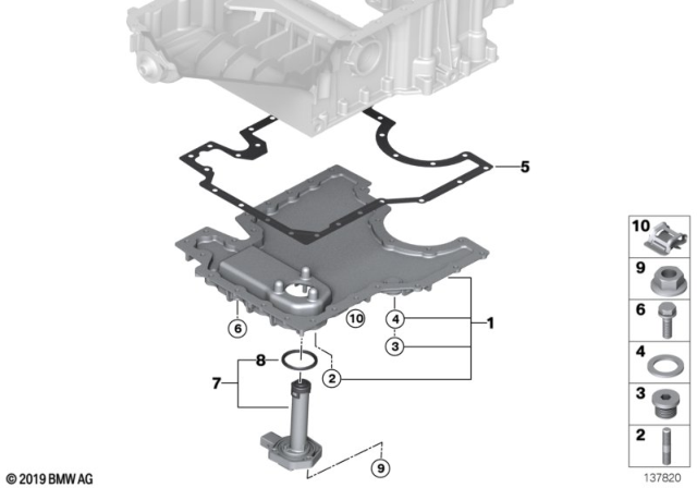 2005 BMW X5 Engine Oil Pan Diagram for 11137540750
