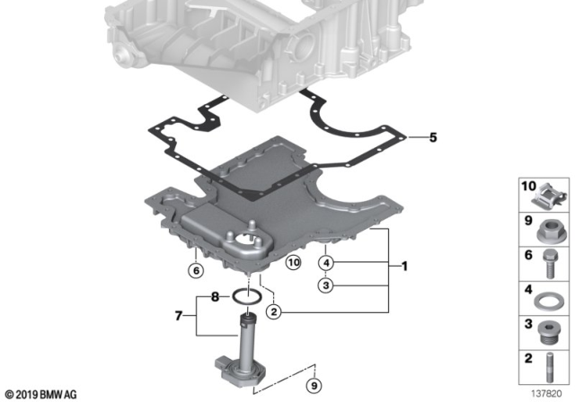 2006 BMW X5 Oil Pan Part, Oil Level Indicator Diagram 1