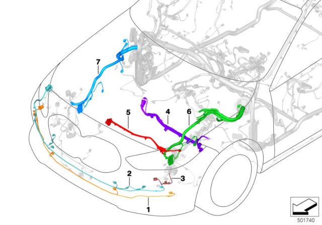 2020 BMW 228i xDrive Gran Coupe Repair Cable F.Main Wiring Harness - Front Diagram