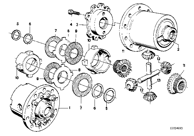 1981 BMW 733i Limited Slip Differential Unit - Single Parts Diagram 2