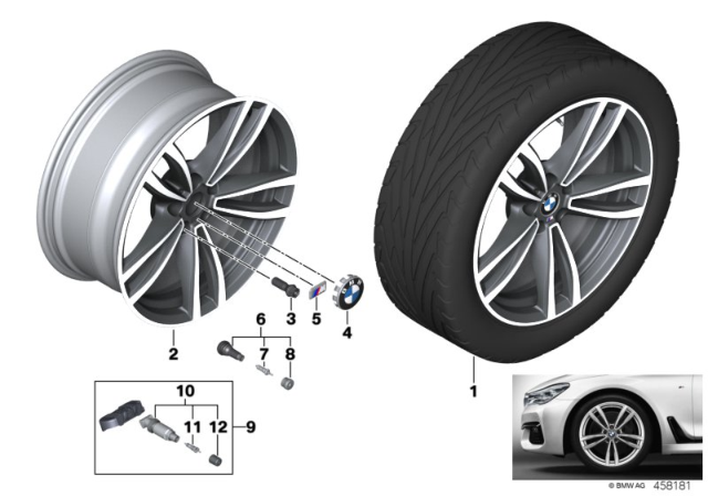 2017 BMW 750i BMW LA Wheel, Double Spoke Diagram 2