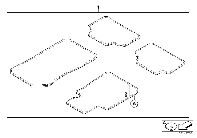 2011 BMW 328i Floor Mats Diagram 4