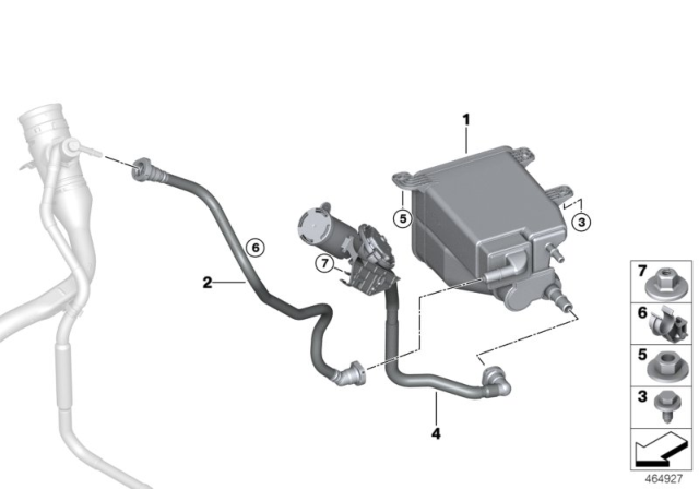 2019 BMW Alpina B7 Activated Charcoal Filter / Fuel Ventilate Diagram