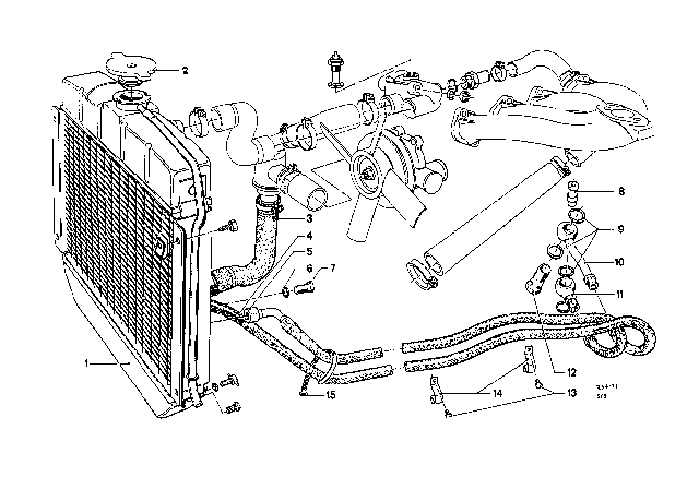 1969 BMW 2000 Transmission Oil Cooling / Oil Cooler Diagram