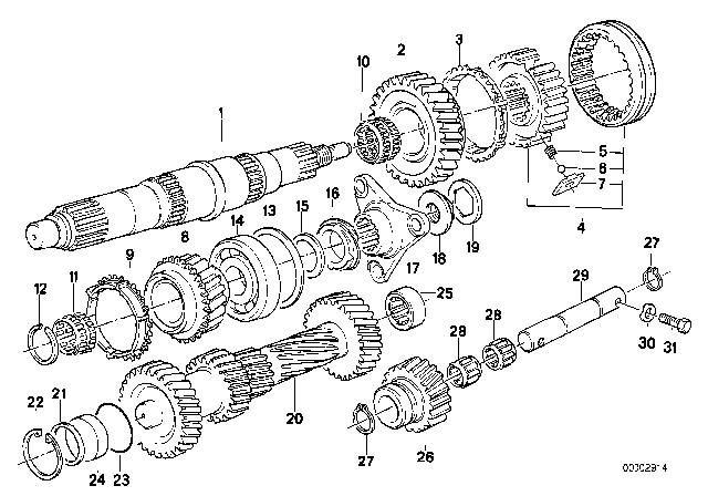1991 BMW 318is Insert Diagram for 23231228244