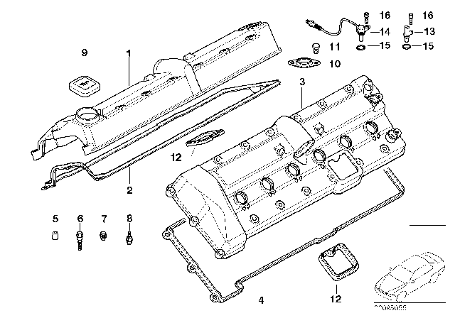 2004 BMW 760i Cylinder Head Cover Diagram